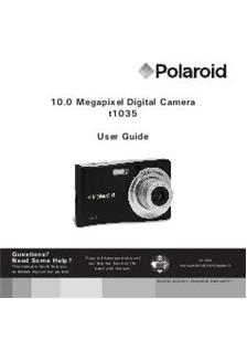 Polaroid t 1035 manual. Camera Instructions.